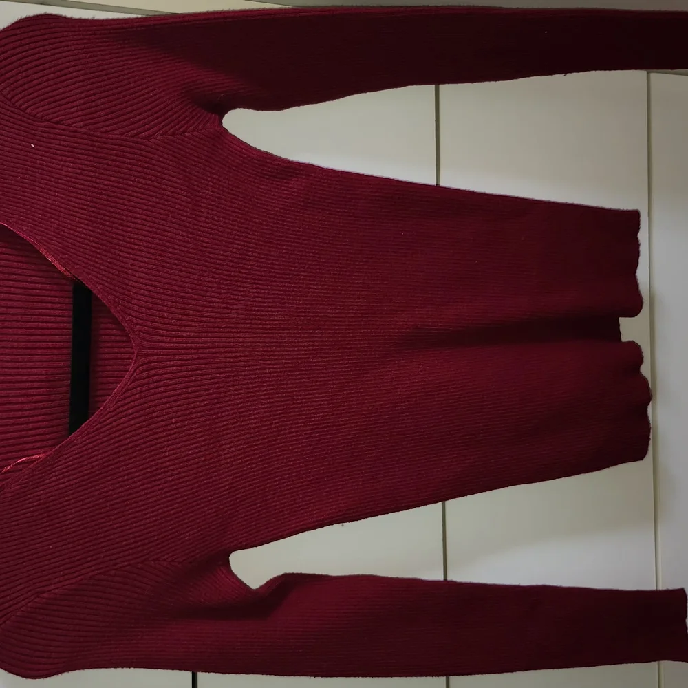 Red Ribbed Long Sleeve - Picture 2 of 4